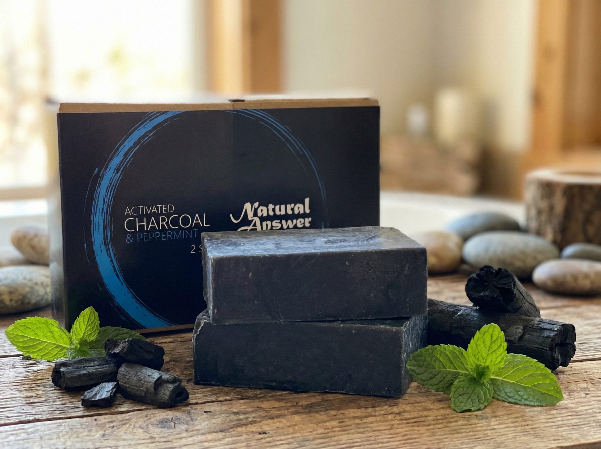 Natural Answer | 100% Natural Shampoo Bar for Men | Activated Charcoal and Mint