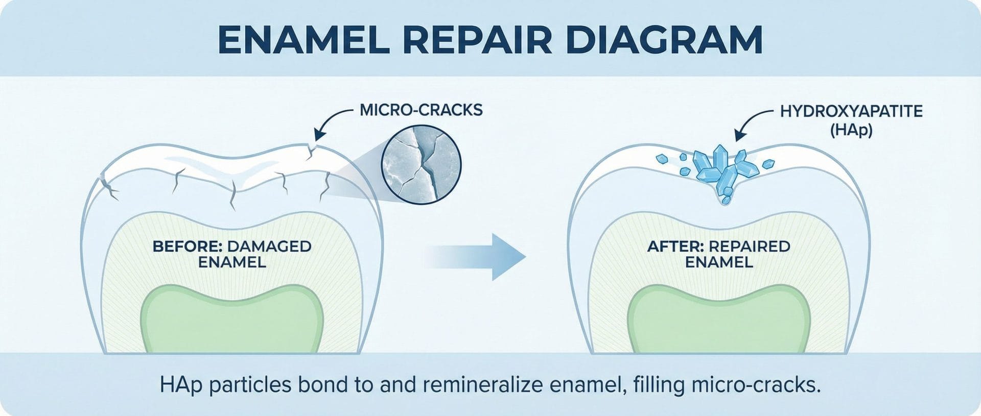hydroxyapatite réparation émail dentaire