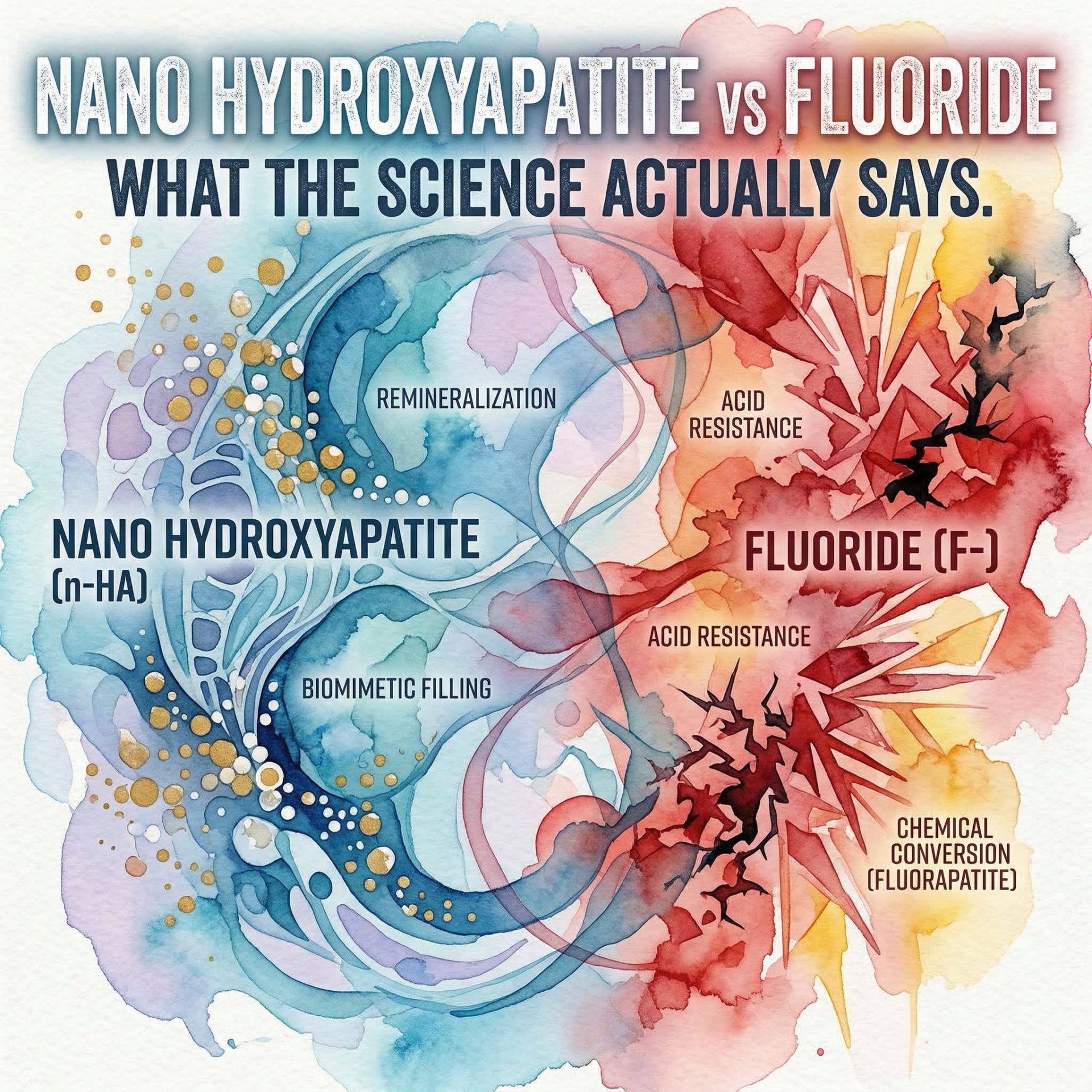 Nano-Hydroxyapatit vs. Fluorid — direkter Vergleich der Remineralisierungsmechanismen