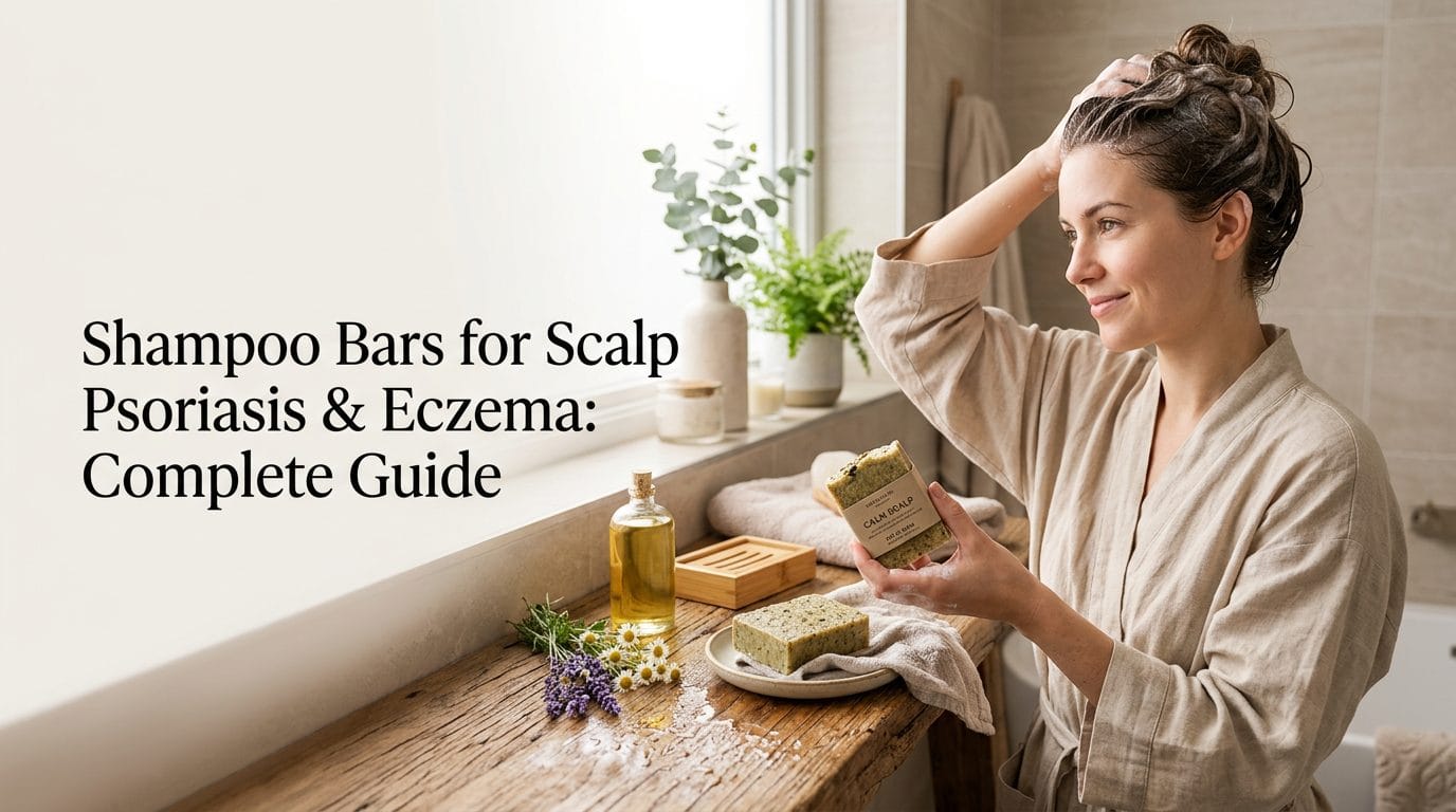 Gentle shampoo bar for sensitive scalp with psoriasis or eczema
