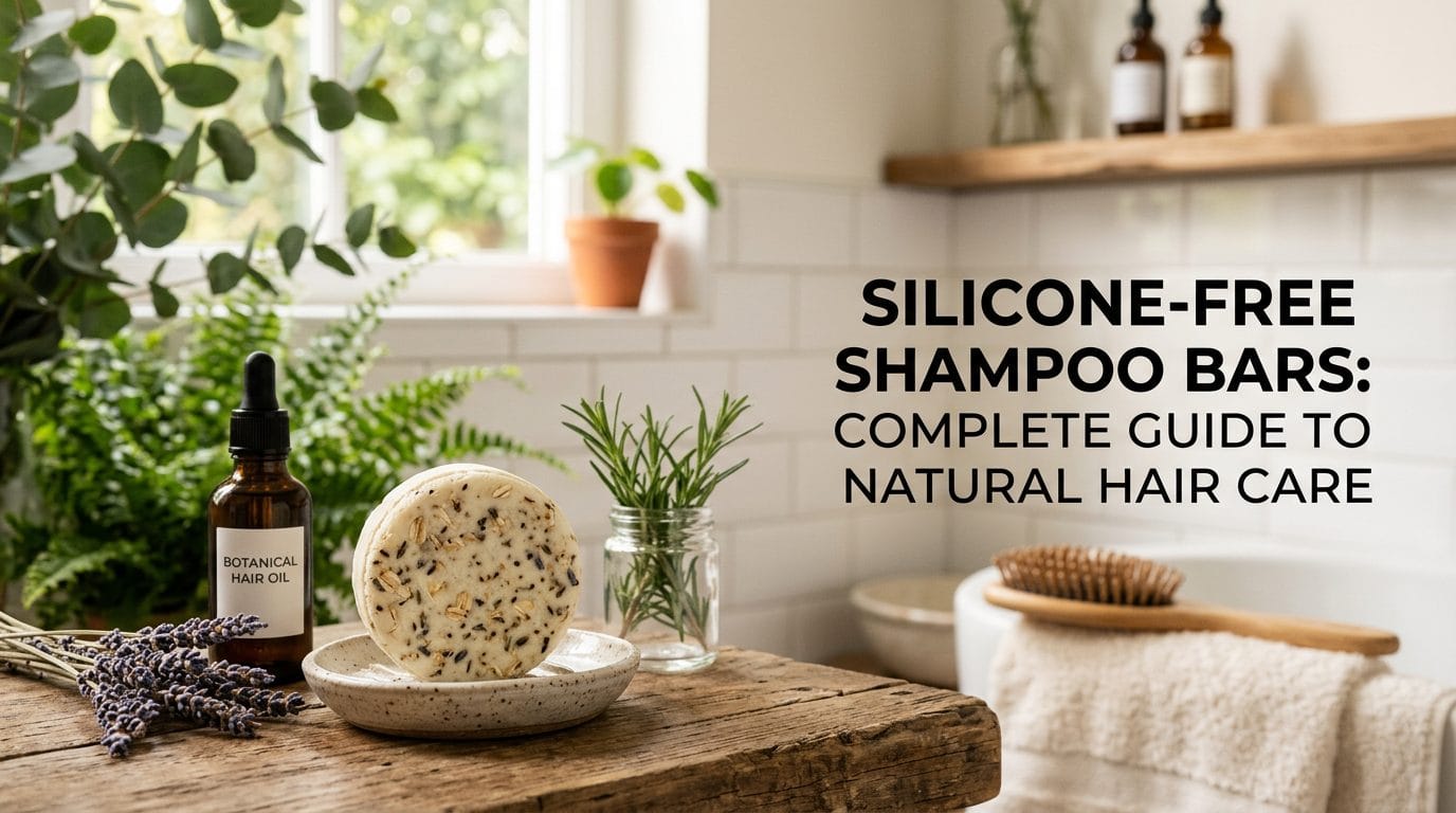 Silicone-free shampoo bar with natural plant oils for healthy hair