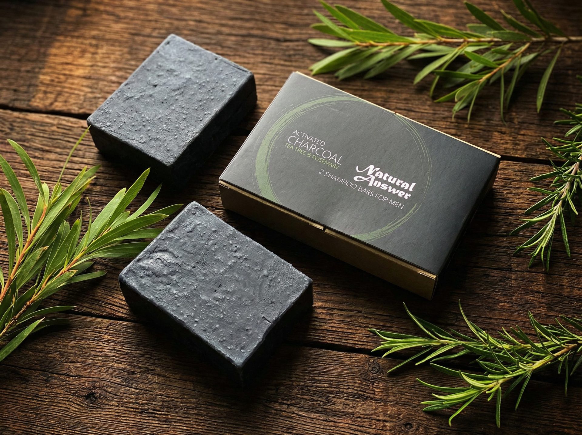 Aktivkohle, Teebaum und Rosmarin Shampoo Bar – Bild 4