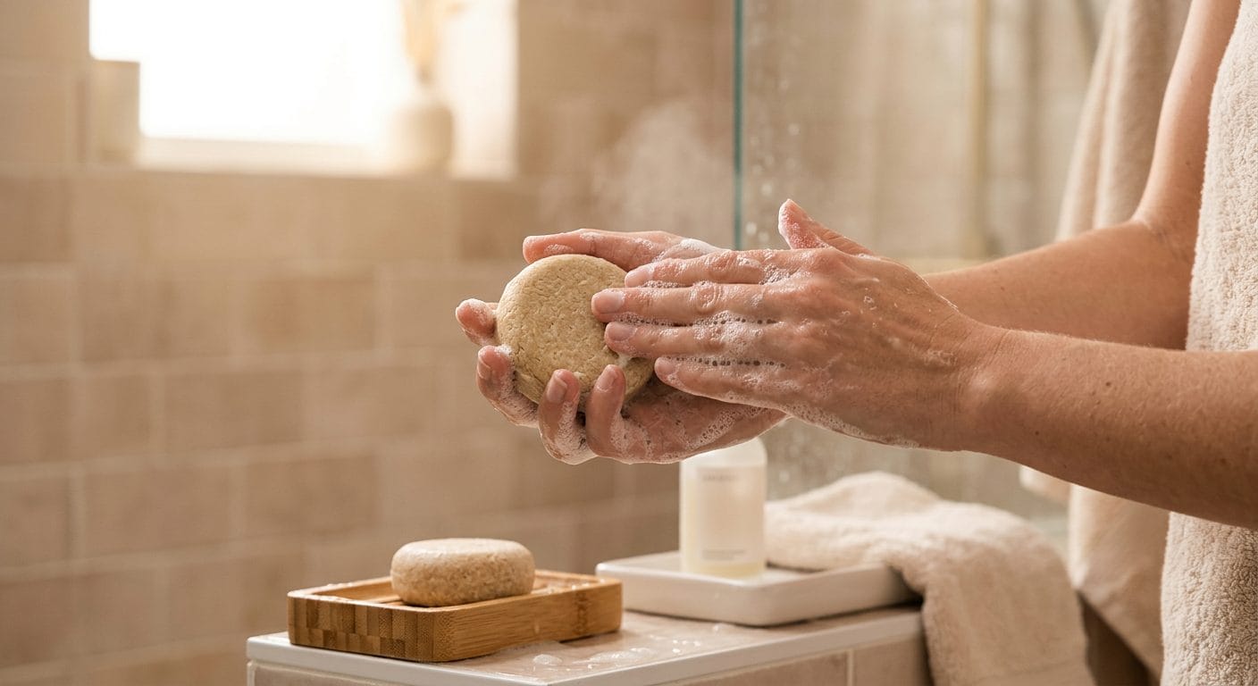 How water hardness affects shampoo bar performance — calcium and magnesium mineral deposits