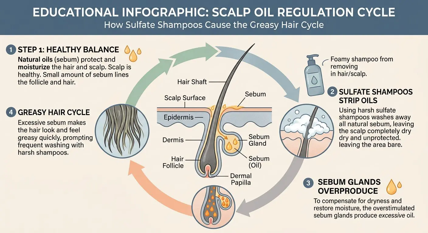 How scalp sebum production normalizes after switching to natural shampoo bar