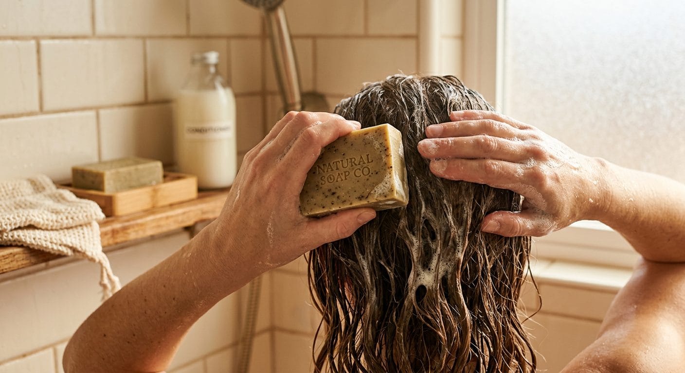 Shampoo bar comparison showing lasting value versus liquid shampoo cost