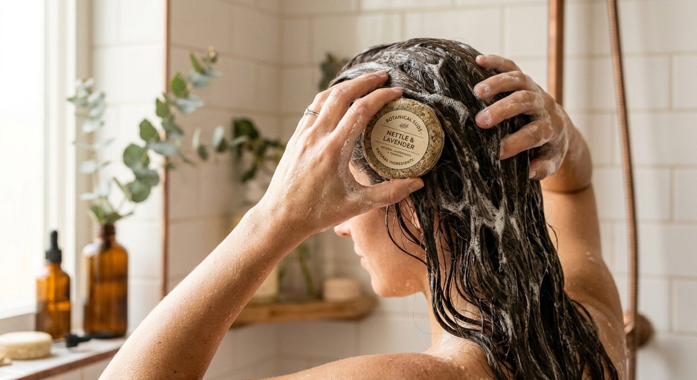 How to use a shampoo bar on long hair — correct lathering and application technique for manageable length