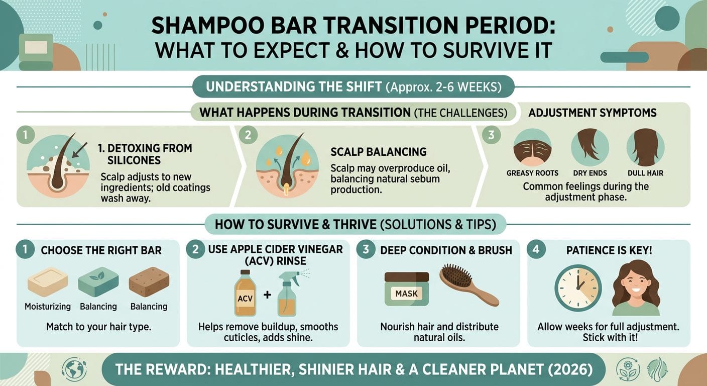 Tips for a smooth shampoo bar transition — managing the adjustment period