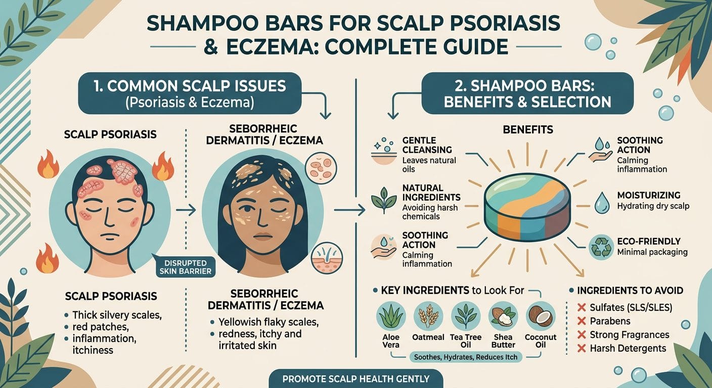 Comparing medicated and gentle shampoo bars for scalp conditions