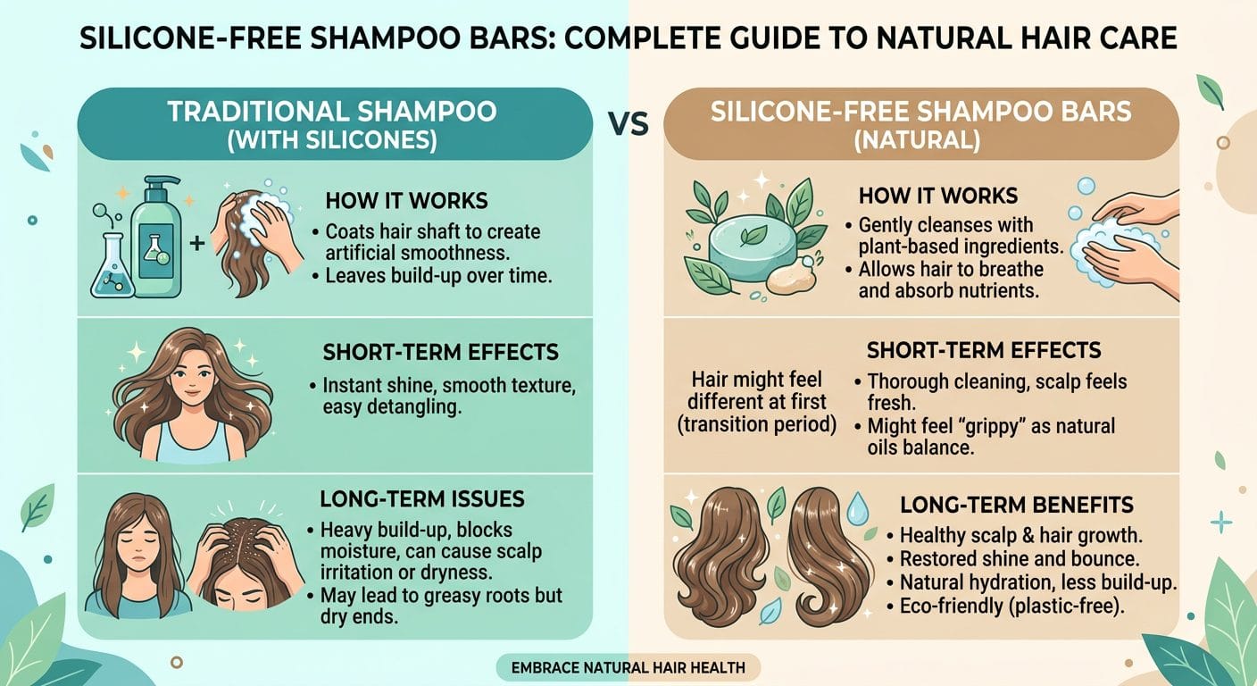 Natural ingredients in silicone-free shampoo bars: oils and botanicals