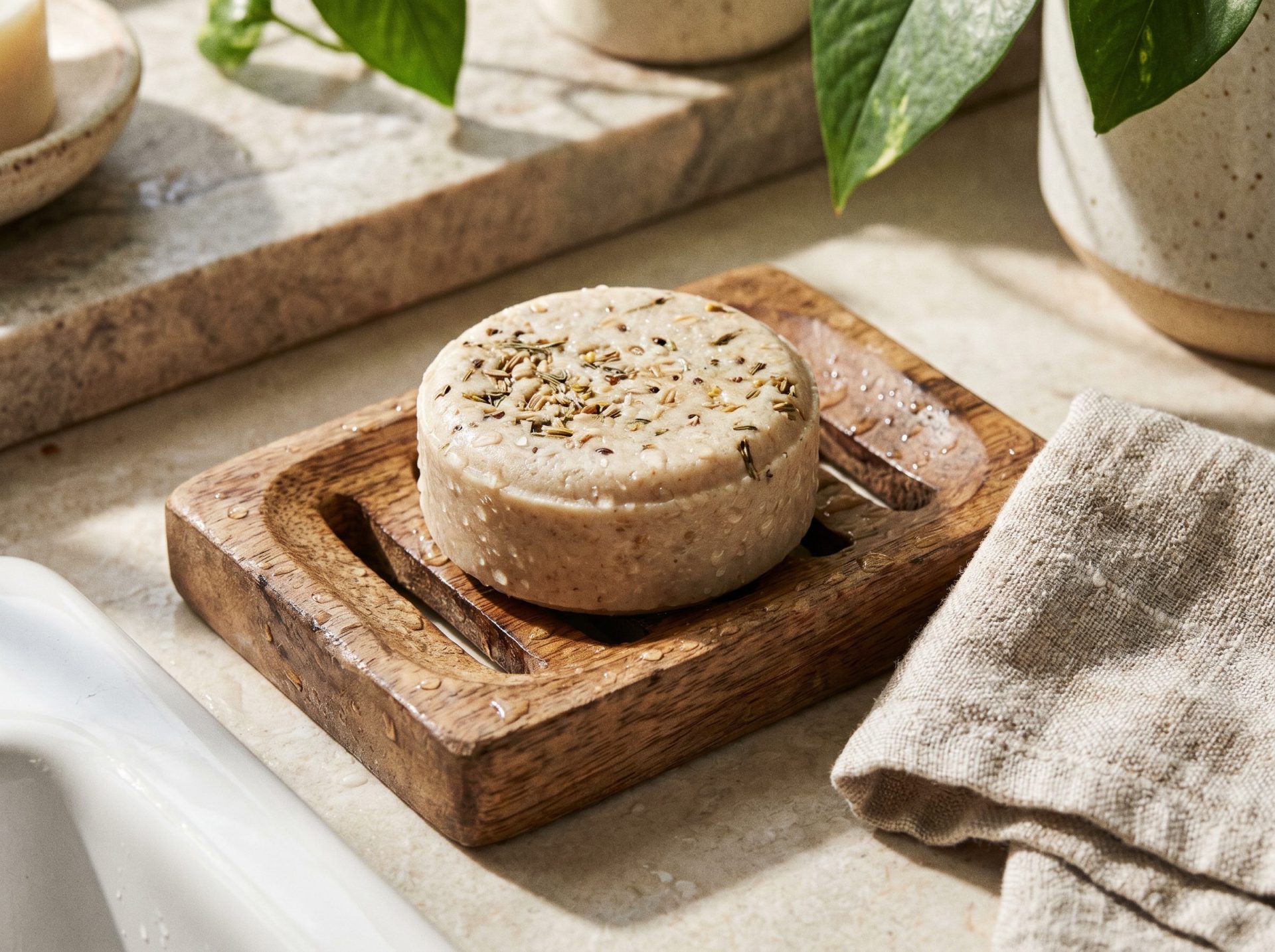 Wachsige Rückstände Shampoo Bar — Ursachen: hartes Wasser und inkompatible Tenside auf dem Haar