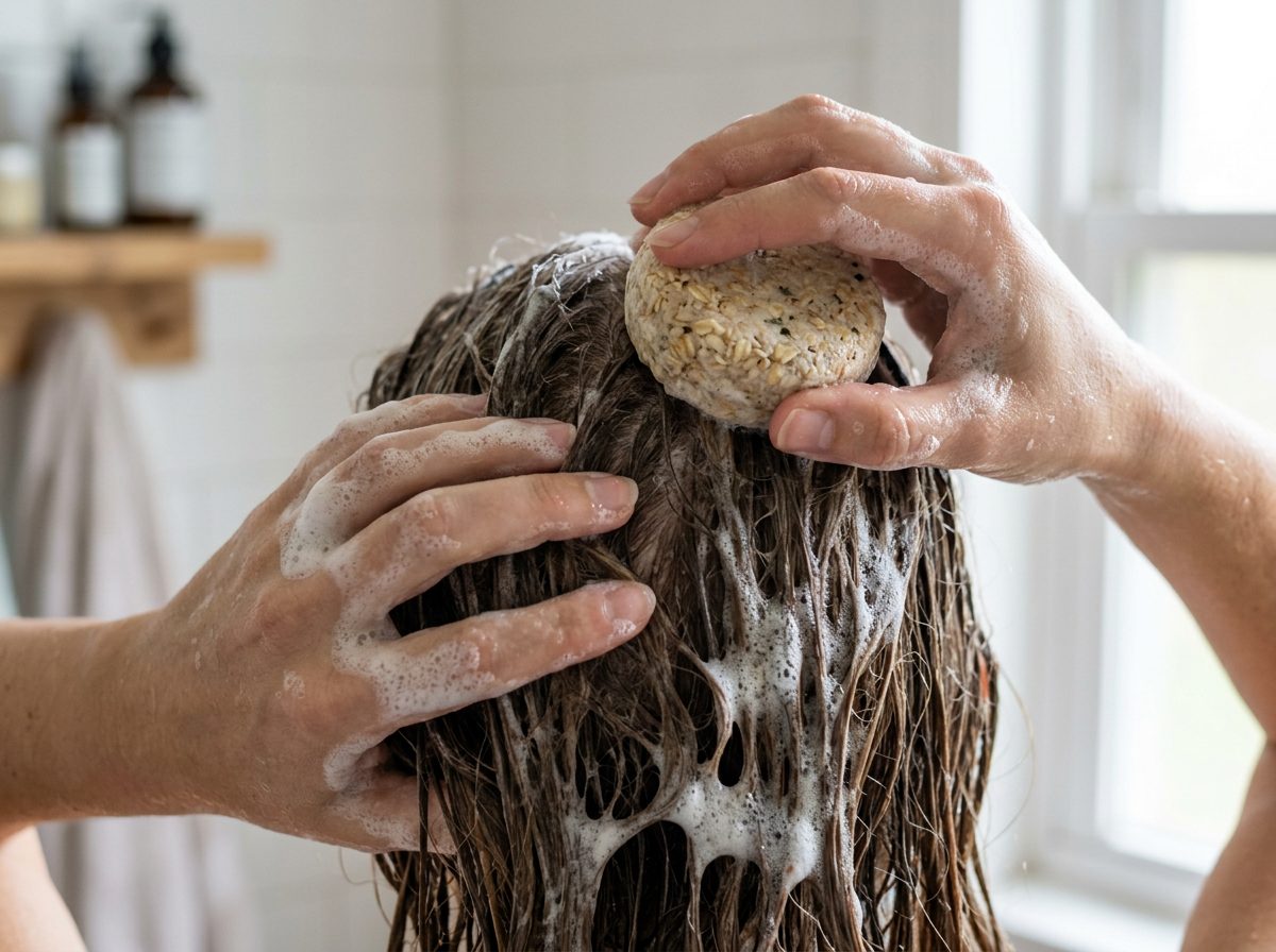 Healthy hair after switching to shampoo bars