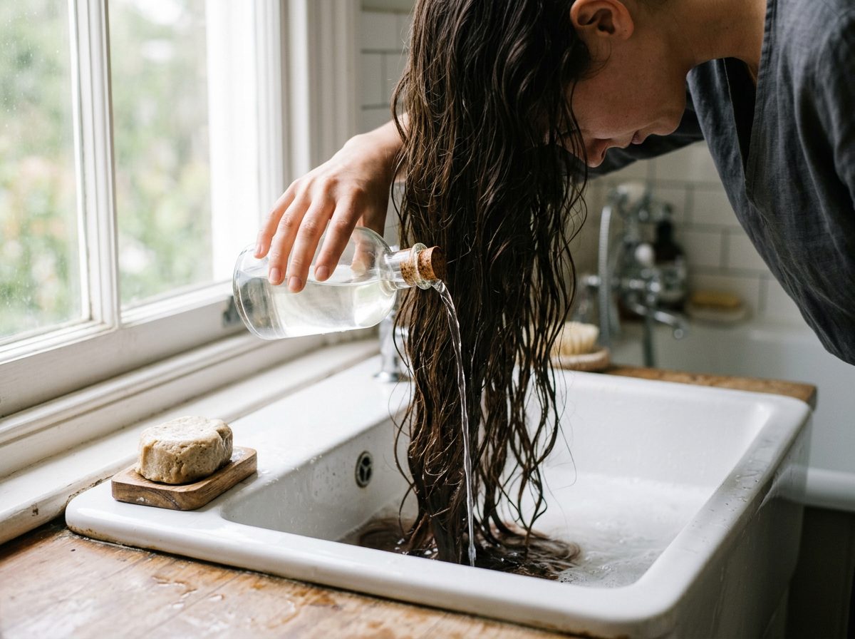 Keratin-treated hair and shampoo bar pH